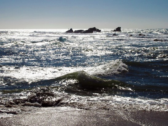 Sail Rock from the beach at Pillar Point 