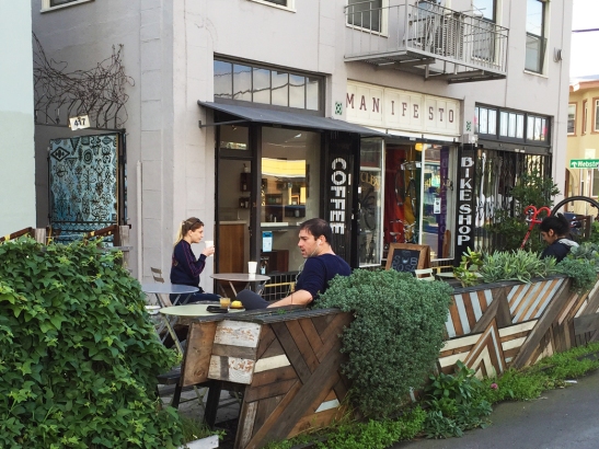 40th St Parklet, Oakland-from street